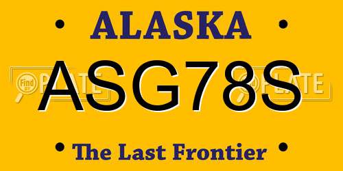 ASG78S Alaska License Plate
