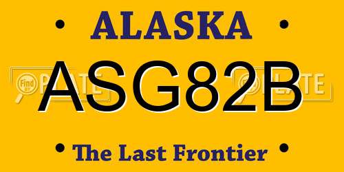 ASG82B Alaska License Plate