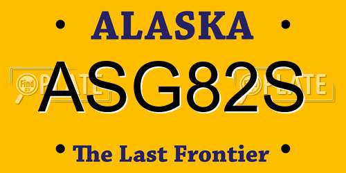 ASG82S Alaska License Plate