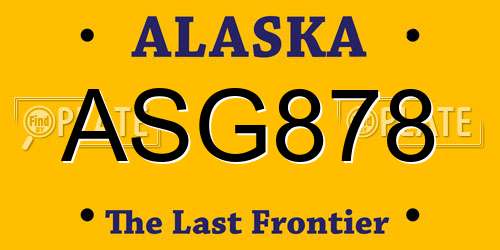 ASG878 Alaska License Plate