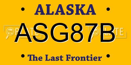 ASG87B Alaska License Plate