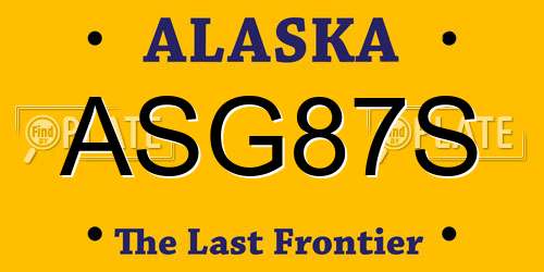 ASG87S Alaska License Plate