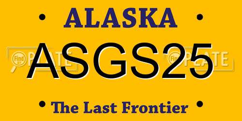 ASGS25 Alaska License Plate