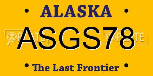 ASGS78 Alaska License Plate