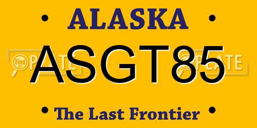 ASGT85 Alaska License Plate