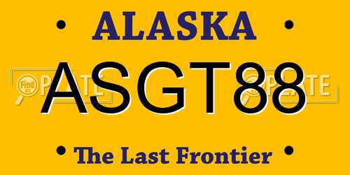 ASGT88 Alaska License Plate