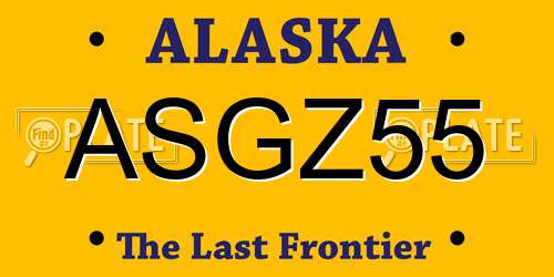 ASGZ55 Alaska License Plate