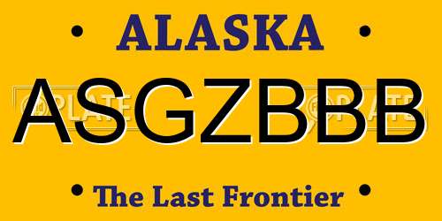 ASGZBBB Alaska License Plate