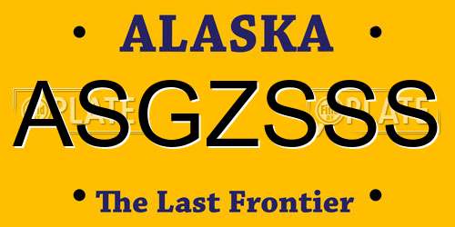 ASGZSSS Alaska License Plate
