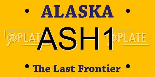 ASH1 Alaska License Plate