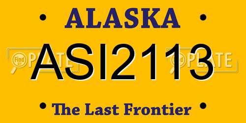 ASI2113 Alaska License Plate