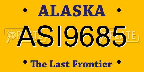 ASI9685 Alaska License Plate