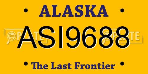 ASI9688 Alaska License Plate