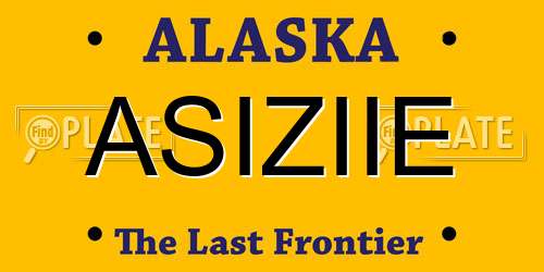 ASIZIIE Alaska License Plate