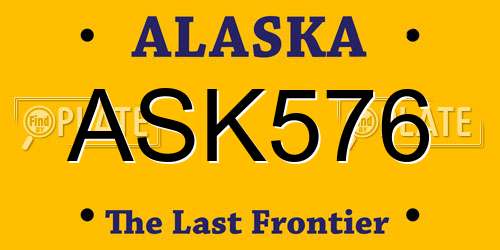 ASK576 Alaska License Plate