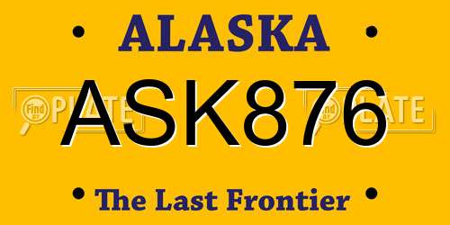 ASK876 Alaska License Plate