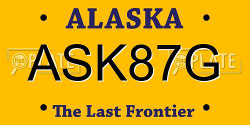 ASK87G Alaska License Plate