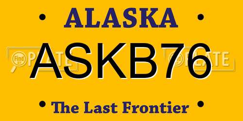 ASKB76 Alaska License Plate