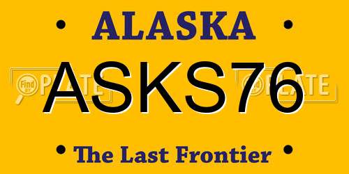 ASKS76 Alaska License Plate