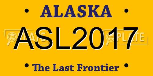ASL2017 Alaska License Plate