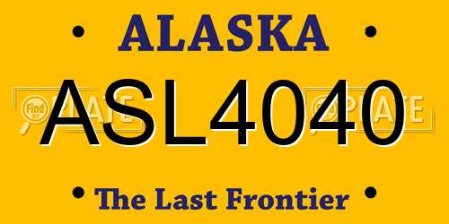 ASL4040 Alaska License Plate