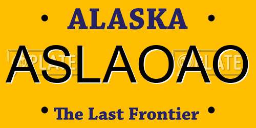 ASLAOAO Alaska License Plate