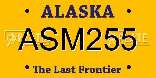 ASM255 Alaska License Plate