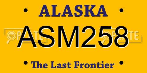 ASM258 Alaska License Plate
