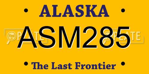ASM285 Alaska License Plate