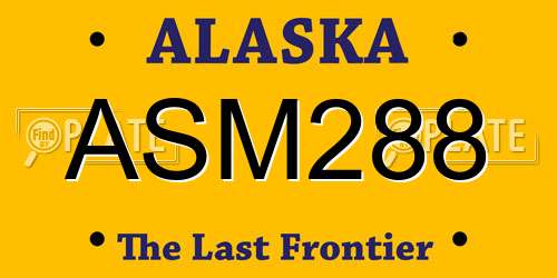 ASM288 Alaska License Plate