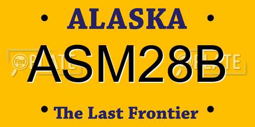 ASM28B Alaska License Plate