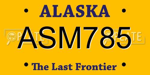 ASM785 Alaska License Plate