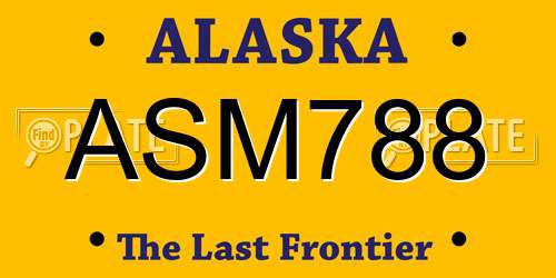 ASM788 Alaska License Plate