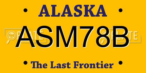 ASM78B Alaska License Plate