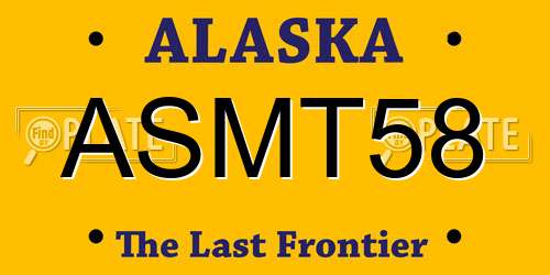 ASMT58 Alaska License Plate