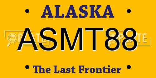 ASMT88 Alaska License Plate