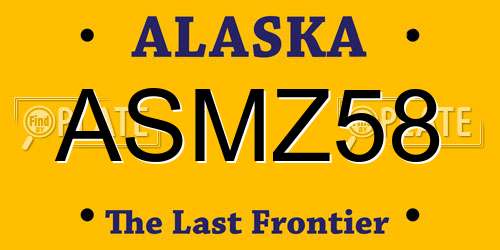 ASMZ58 Alaska License Plate