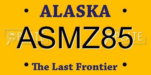 ASMZ85 Alaska License Plate