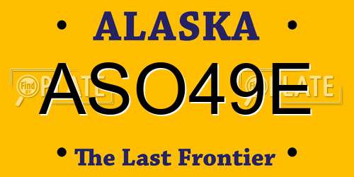 ASO49E Alaska License Plate