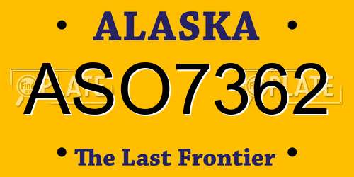 ASO7362 Alaska License Plate