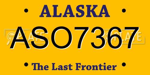 ASO7367 Alaska License Plate