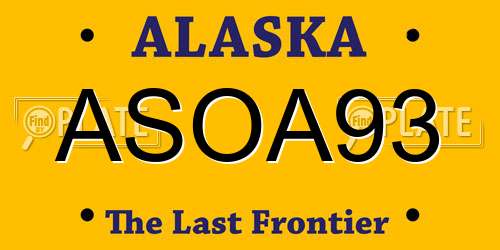 ASOA93 Alaska License Plate