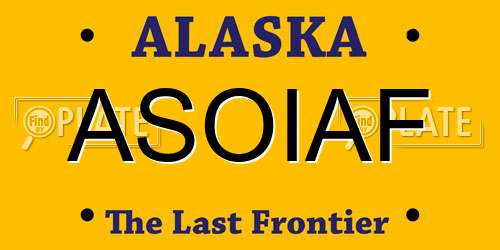 ASOIAF Alaska License Plate