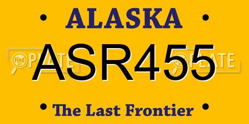 ASR455 Alaska License Plate