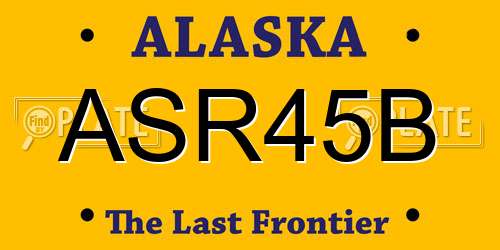 ASR45B Alaska License Plate