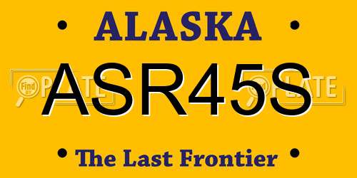 ASR45S Alaska License Plate