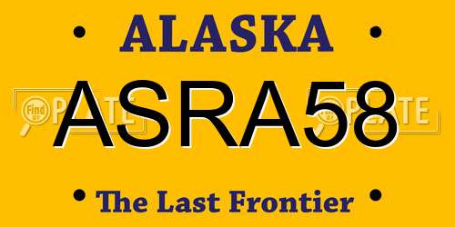 ASRA58 Alaska License Plate
