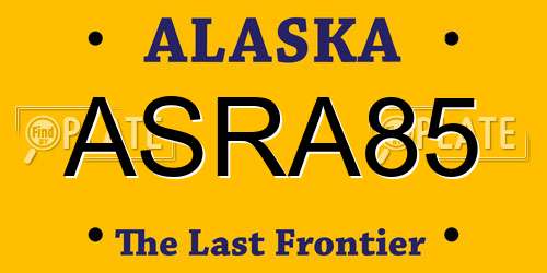 ASRA85 Alaska License Plate