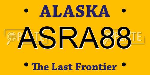 ASRA88 Alaska License Plate