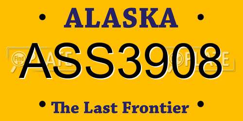 ASS3908 Alaska License Plate